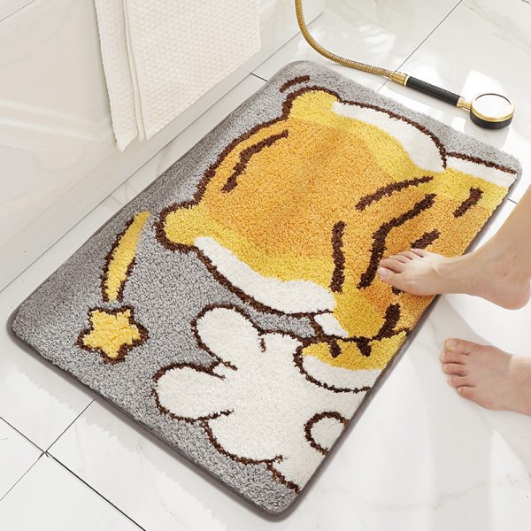 Bath Mat Absorbent Non Slip & Durable Plush Rug Machine Wash Akita