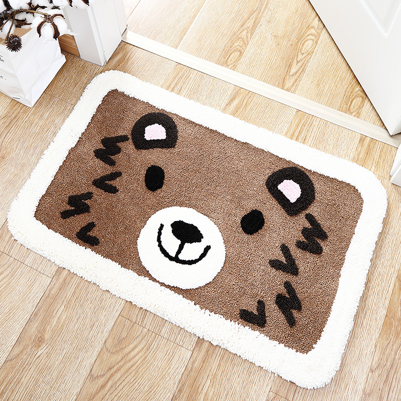 Labrador Bath Mat, Silhouette of Little Girl with Dog Walking in the Park  Pet Care Love Theme, Plush Bathroom Decor Mat with Non Slip Backing, 29.5  X