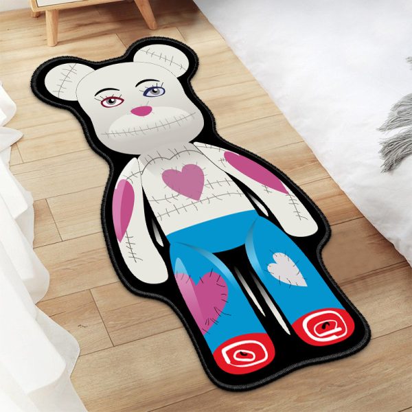 Creative bearbrick building block bear shaped floor mat