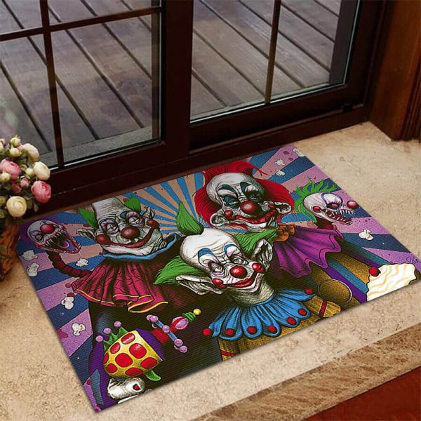 3D visual clown Halloween decoration floor mat