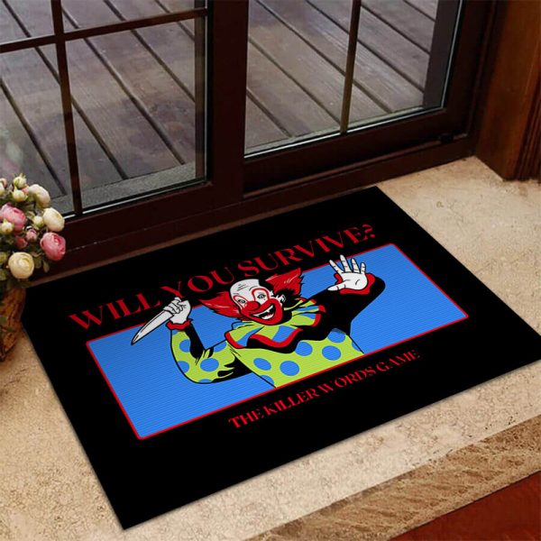 3D visual clown Halloween decoration floor mat