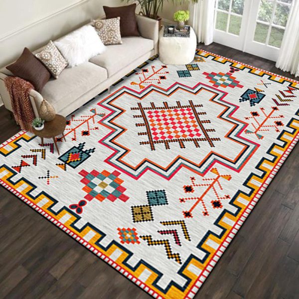 Bohemian ethnic style is dirt-resistant and soft floor mat