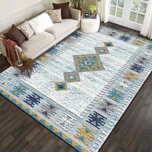 Bohemian ethnic style is dirt-resistant and soft floor mat