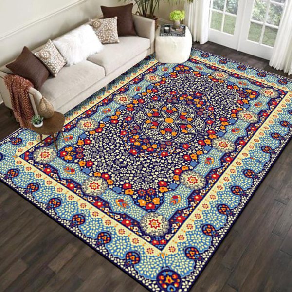 Bohemian ethnic style is dirt-resistant and soft floor mat