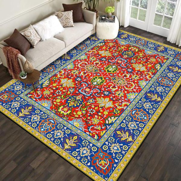Bohemian ethnic style is dirt-resistant and soft floor mat