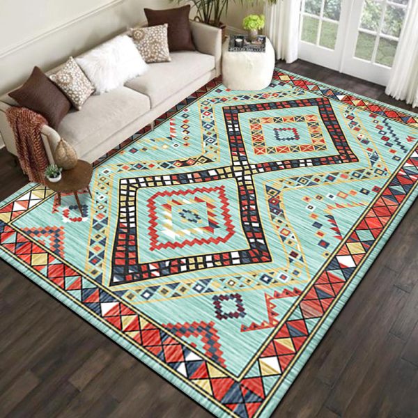 Bohemian ethnic style is dirt-resistant and soft floor mat