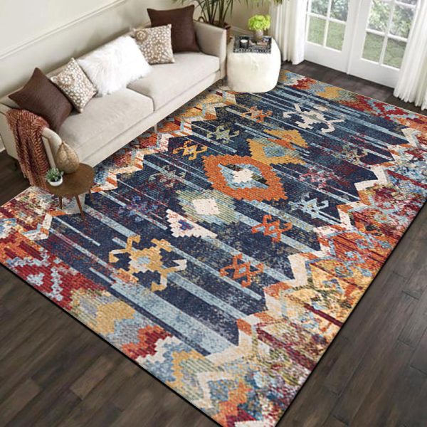 Bohemian ethnic style is dirt-resistant and soft floor mat