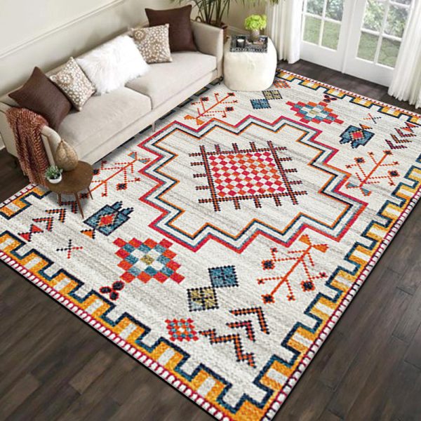 Bohemian ethnic style is dirt-resistant and soft floor mat