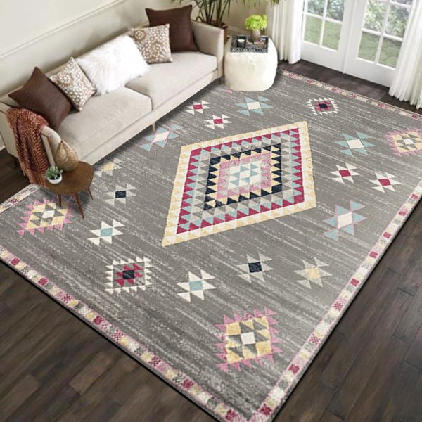 Bohemian ethnic style is dirt-resistant and soft floor mat