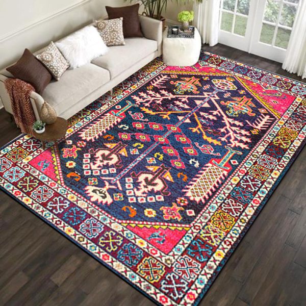 Bohemian ethnic style is dirt-resistant and soft floor mat