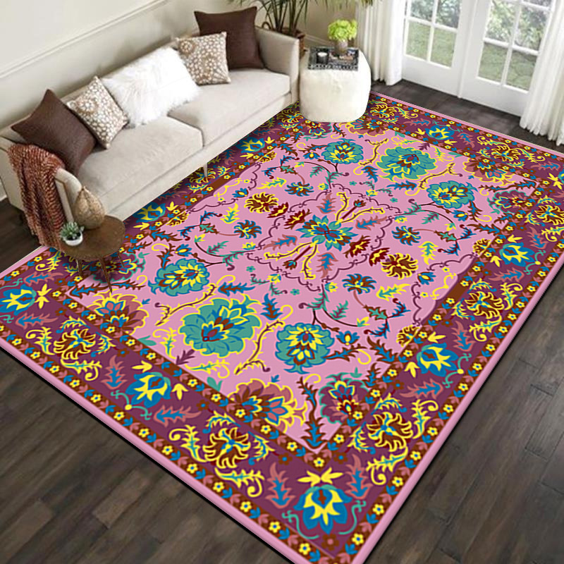 Bohemian ethnic style is dirt-resistant and soft floor mat