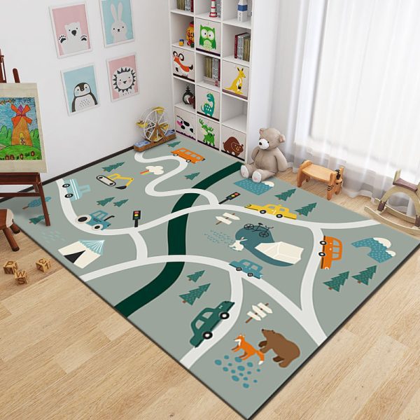Cartoon kids runway floor mat develops children's intelligence