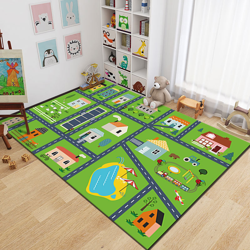 Cartoon kids runway floor mat develops children's intelligence