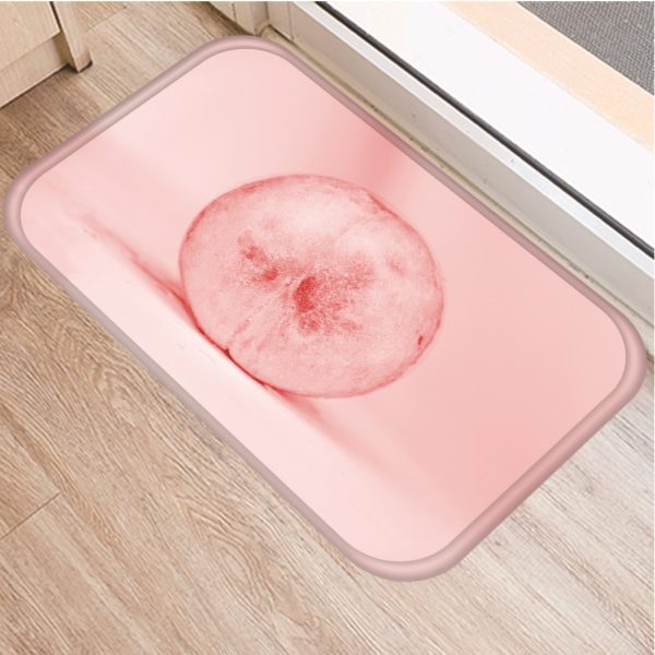 Fruit orange strawberry pattern flannel bath mat