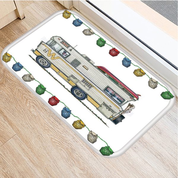 RV Caravan Pattern Flannel Rug
