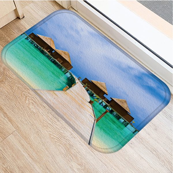 Bridge boat sea pattern flannel comfort floor mat