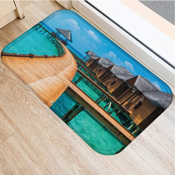 Bridge boat sea pattern flannel comfort floor mat