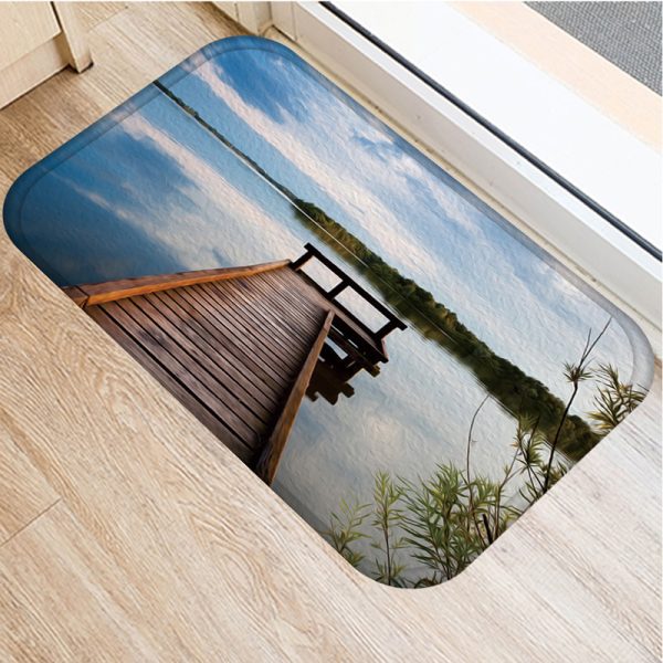 Bridge boat sea pattern flannel comfort floor mat