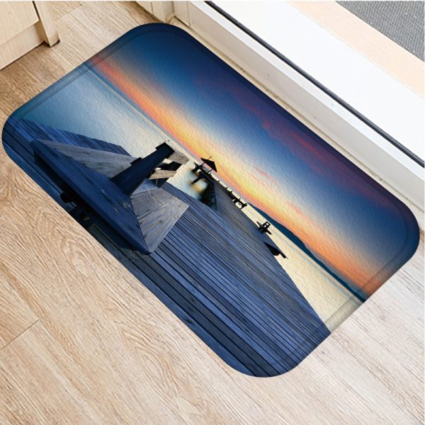 Bridge boat sea pattern flannel comfort floor mat