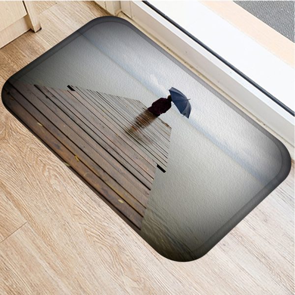 Bridge boat sea pattern flannel comfort floor mat