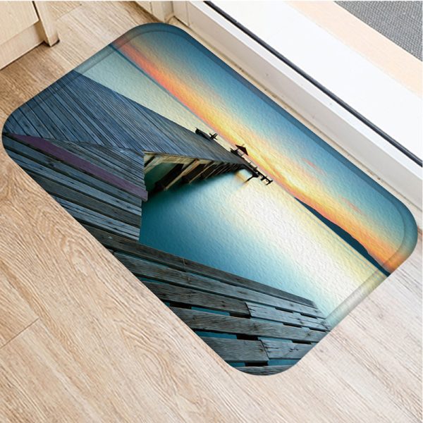 Bridge boat sea pattern flannel comfort floor mat