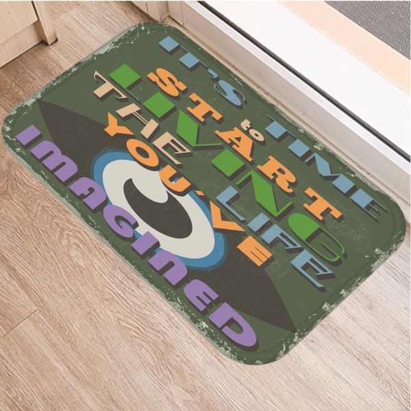 Vintage English Pattern Flannel Comfort Floor Mat