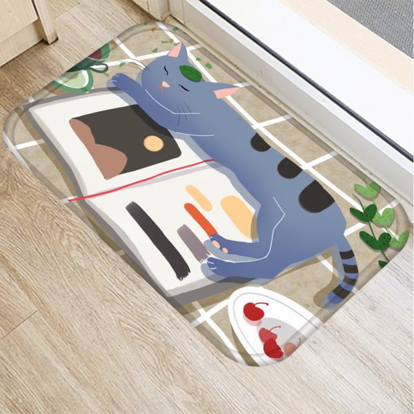 Cartoon cute cat pattern non-slip floor mat door mat
