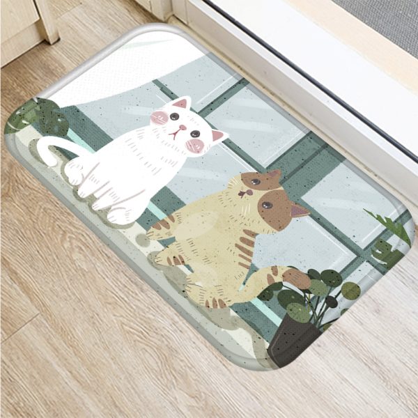 Cartoon cute cat pattern non-slip floor mat door mat