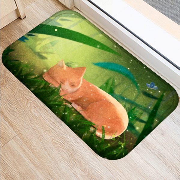 Cartoon cute cat pattern non-slip floor mat door mat