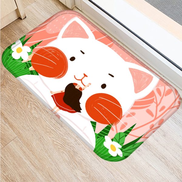 Cartoon cute cat pattern non-slip floor mat door mat