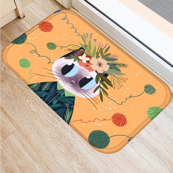 Cartoon cute cat pattern non-slip floor mat door mat