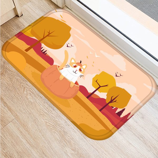 Cartoon cute cat pattern non-slip floor mat door mat