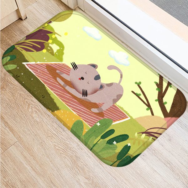 Cartoon cute cat pattern non-slip floor mat door mat