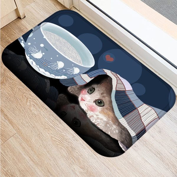 Cartoon cute cat pattern non-slip floor mat door mat