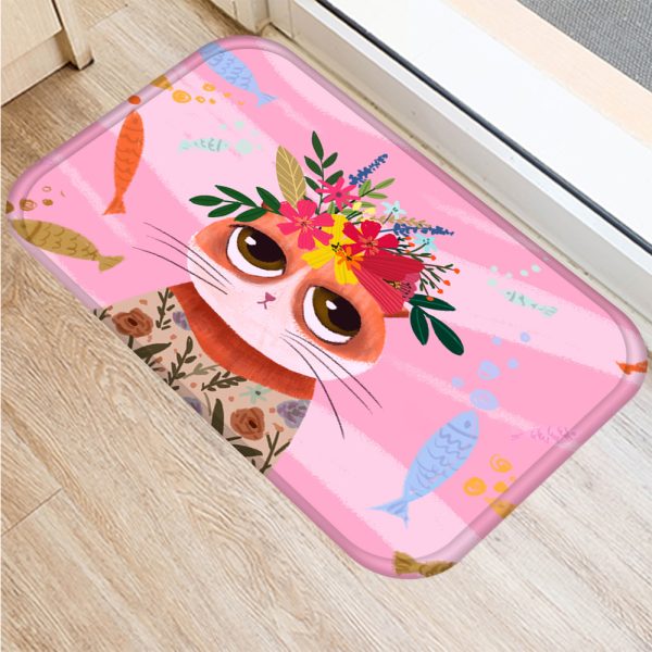 Cartoon cute cat pattern non-slip floor mat door mat