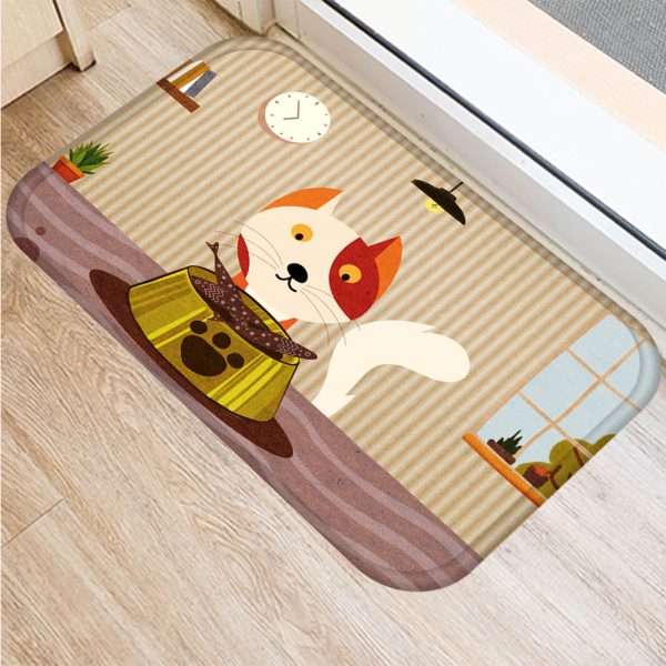 Cartoon cute cat pattern non-slip floor mat door mat