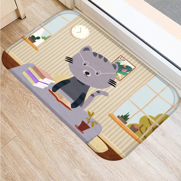 Cartoon cute cat pattern non-slip floor mat door mat