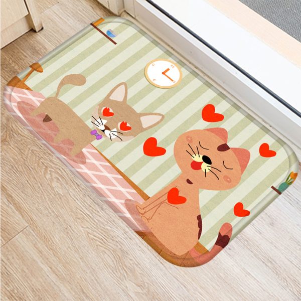 Cartoon cute cat pattern non-slip floor mat door mat