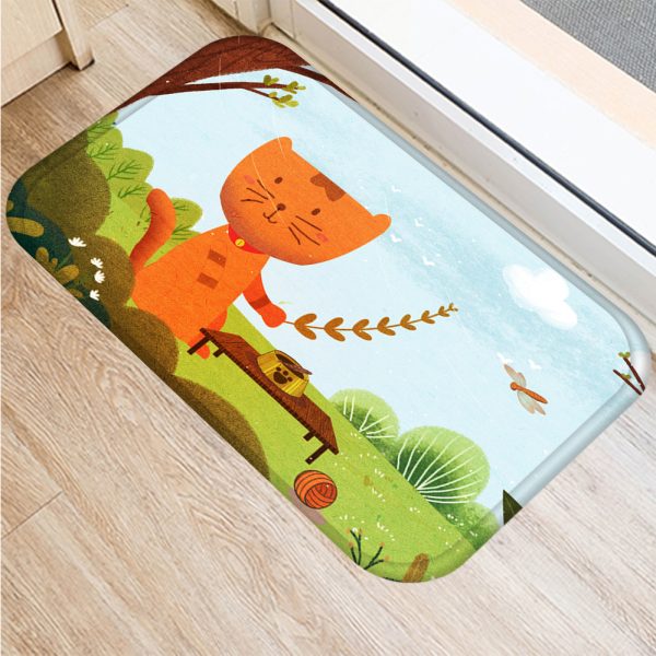 Cartoon cute cat pattern non-slip floor mat door mat