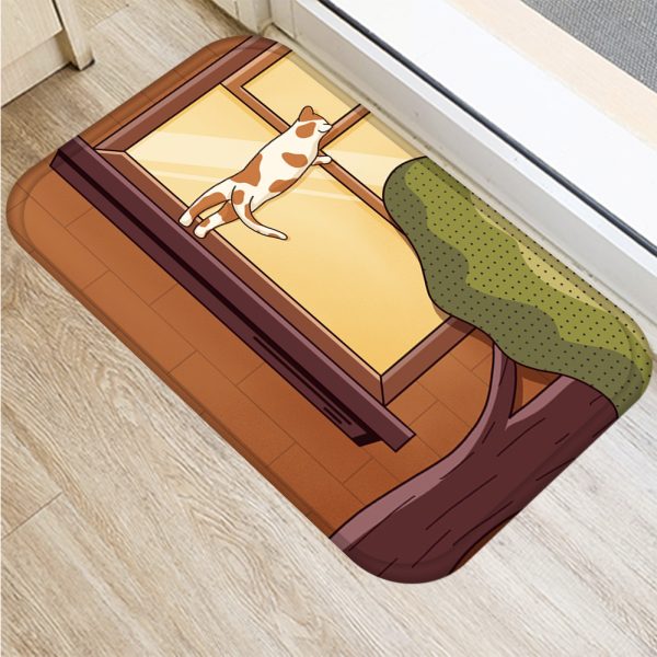 Cartoon cute cat pattern non-slip floor mat door mat
