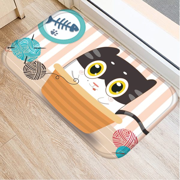 Cartoon cute cat pattern non-slip floor mat door mat