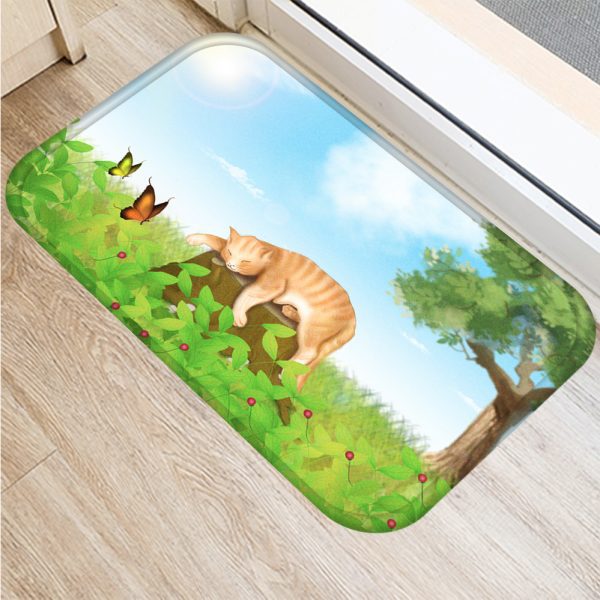 Cartoon cute cat pattern non-slip floor mat door mat