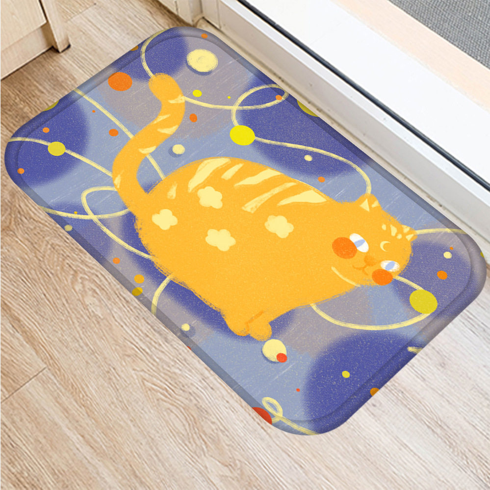 Cartoon cute cat pattern non-slip floor mat door mat