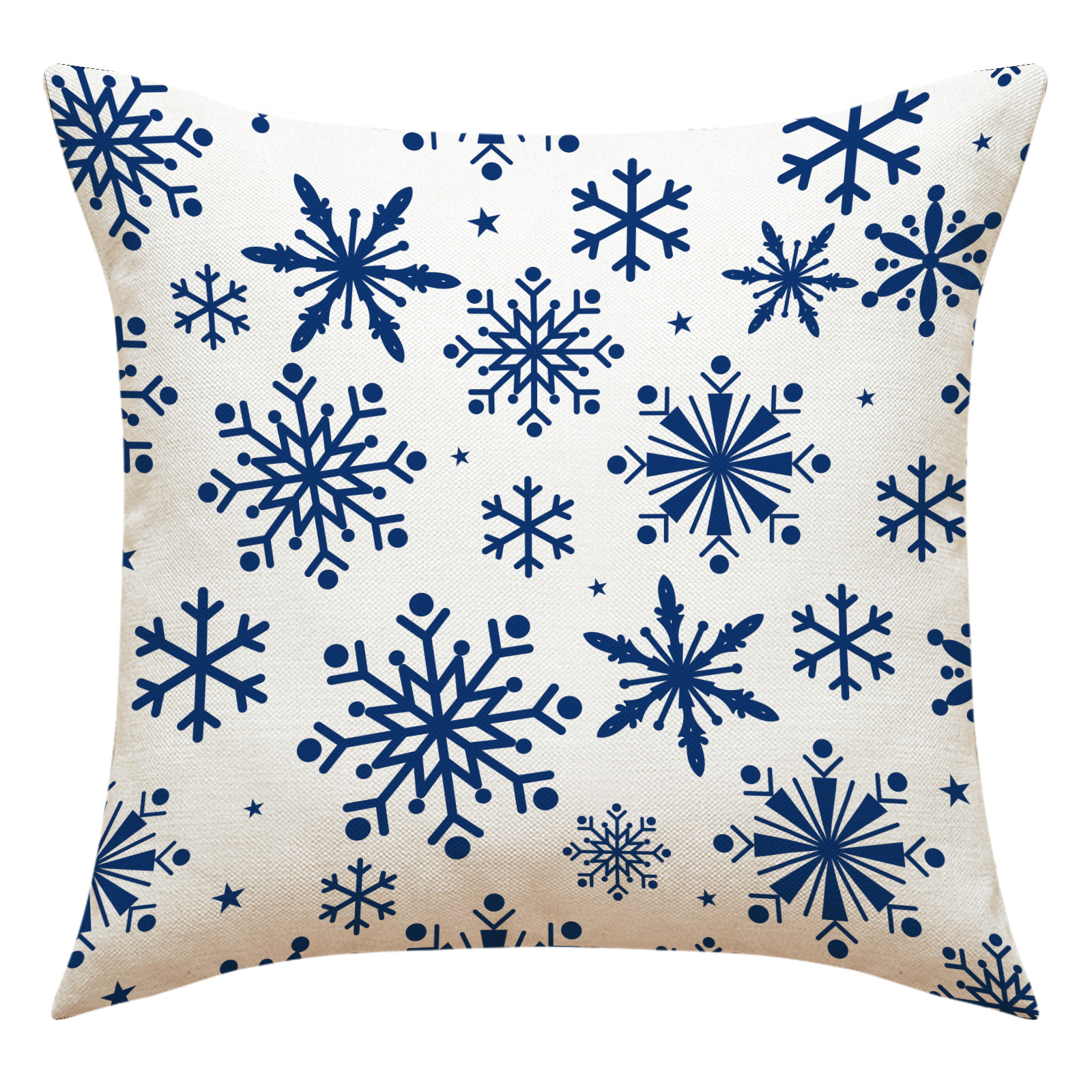 Christmas Throw Pillow Covers Blue Snowflake Cushion Case