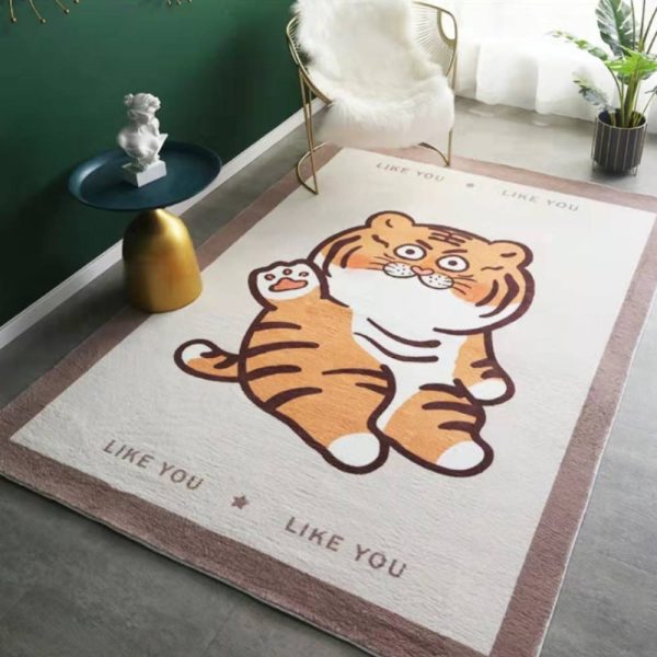 Cartoon non-slip soft and cute fat tiger kids rug
