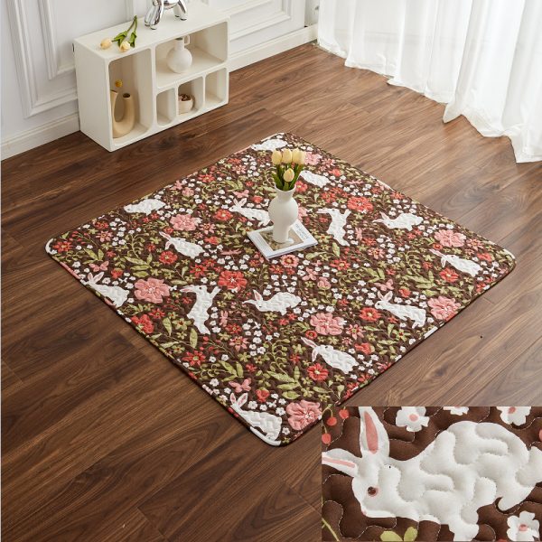 Floral Rabbit Silicone Bottom Non-slip Children's Crawling Mat