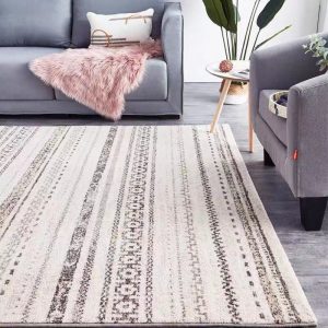 Living Room Rugs Washable Large Soft Neutral Boho Moroccan Bohemian