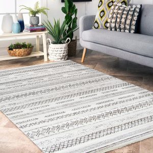 Living Room Rugs Washable Large Soft Neutral Boho Moroccan Bohemian