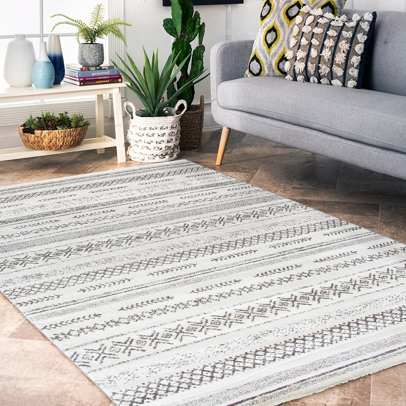 Living Room Rugs Washable Large Soft Neutral Boho Moroccan Bohemian