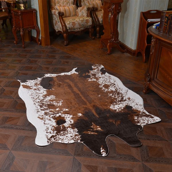 Exquisite Faux Fur Cowhide Rug Western Living Room Rug Non Slip